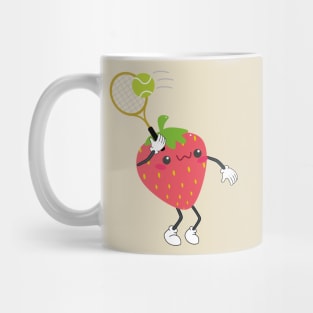 Strawberry playing tennis Mug